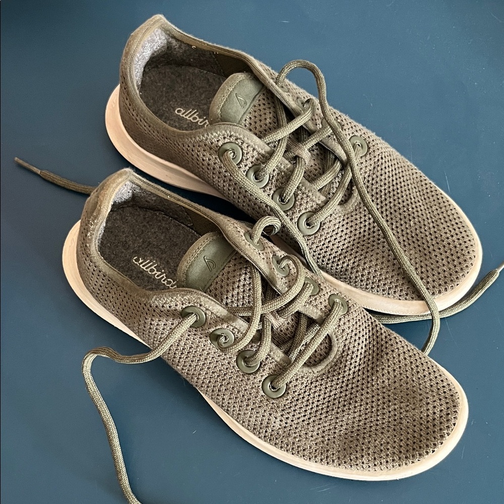 Allbirds Womens Forest Green Knit Sneakers
